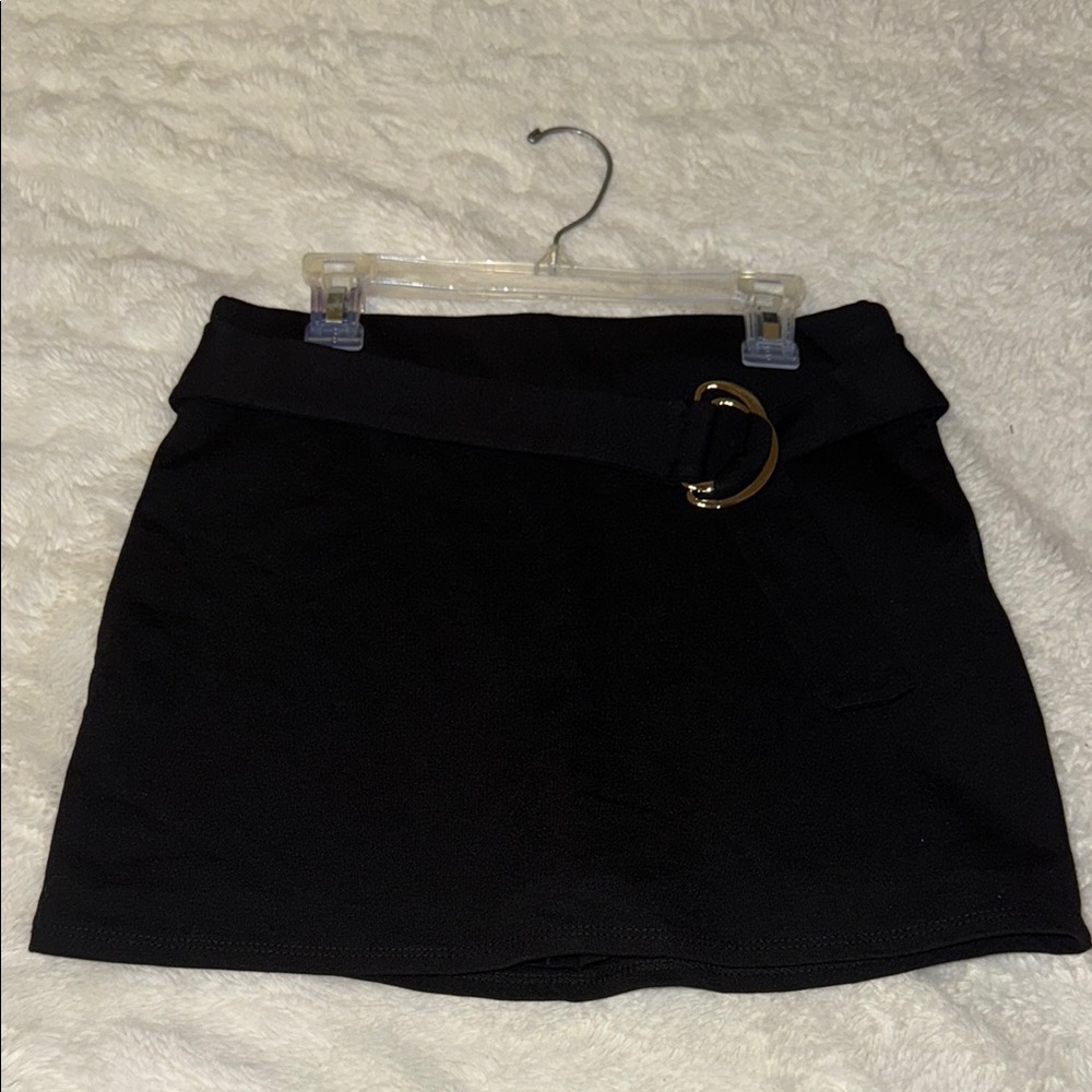 Windsor Black Belted Mini Skirt